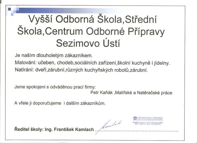 Dopis spokojeného zákazníka